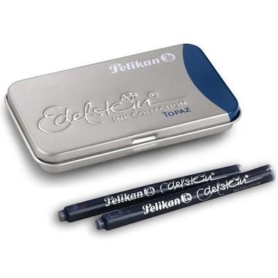 Pelikan Edelstein® Ink Collection Topaz, Türkis-Blau, 6 Großraumpatronen im Metalletui
