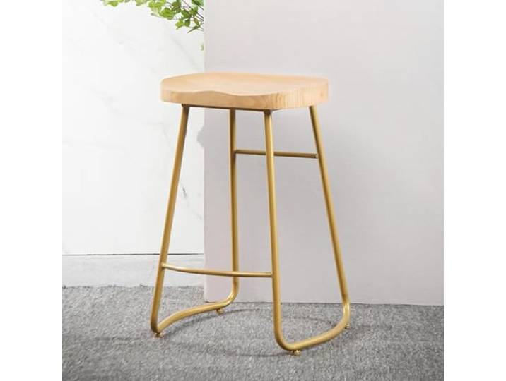 CHAOHAOKE Moderner höhenverstellbarer Esszimmerstuhl mit stabilen Metallbeinen, Holzfarbe, 65 cm, geeignet für Esszimmer, Lobby, Trainings- und Konferenzräume
