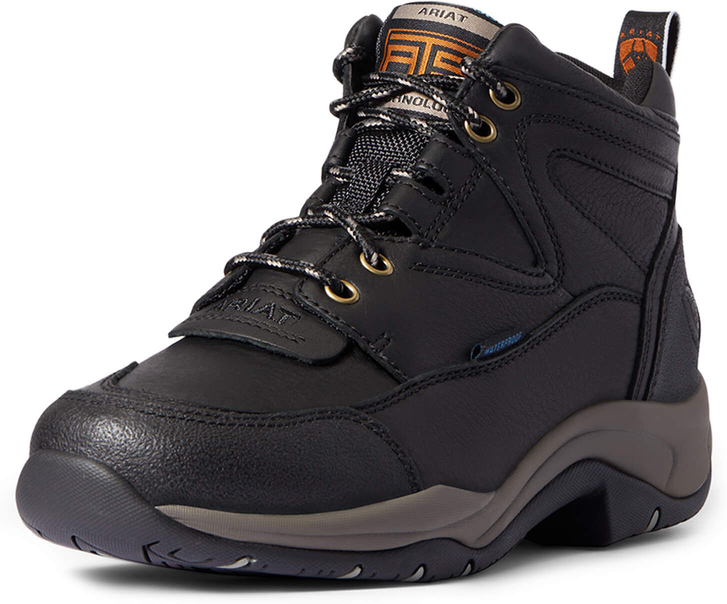 Women's Terrain Waterproof Boots in Black, Size: 6 C / Wide by Ariat