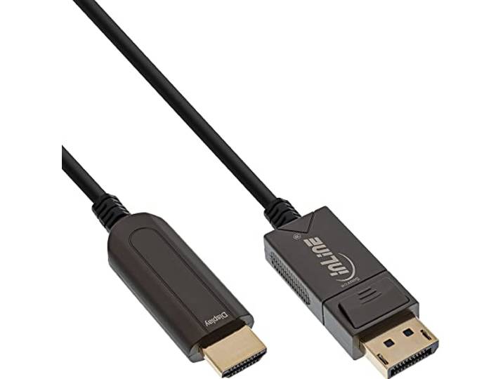 InLine® DisplayPort naar HDMI AOC converter kabel, 4K/60Hz, zwart, 20m