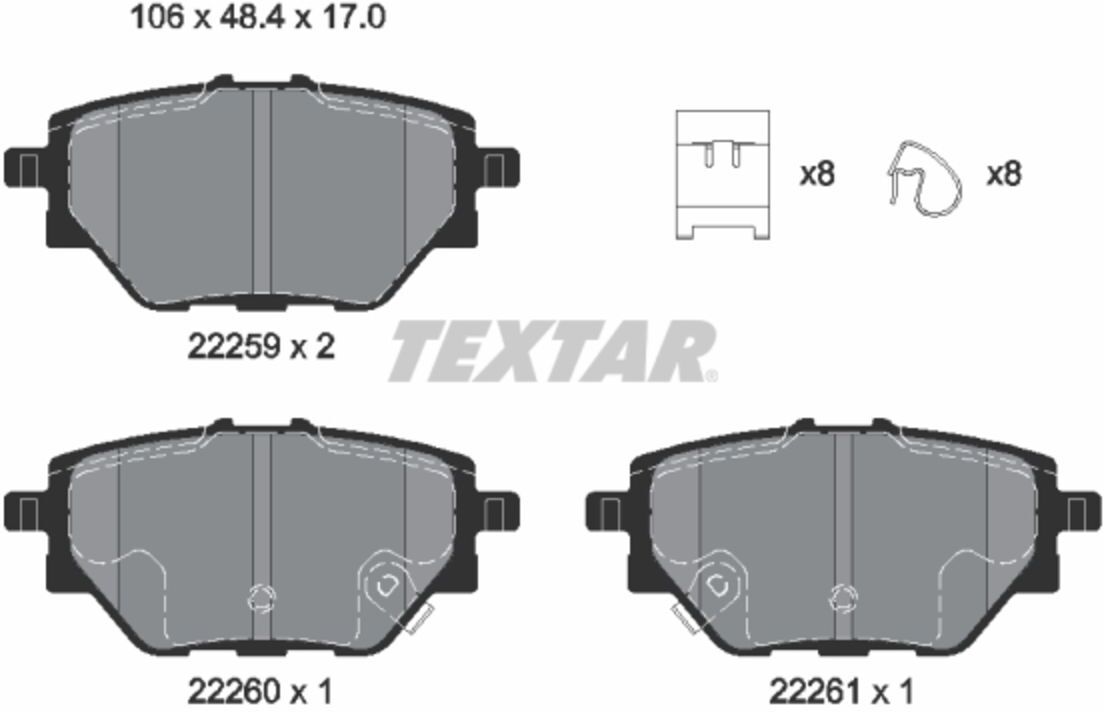 Bremsbelagsatz TEXTAR 2225901