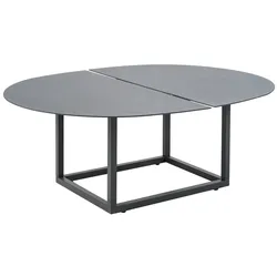 Gartencouchtisch Olive - Aluminium, Oval 110x80 cm, Anthrazit