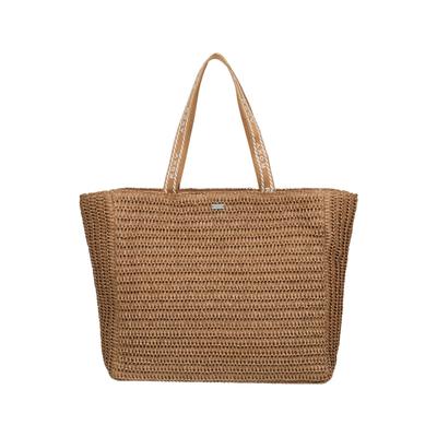 Strandtasche ROXY "Spotless Sunnies", Damen, braun (braunie), Obermaterial: 100% Papier., Taschen Strandtasche