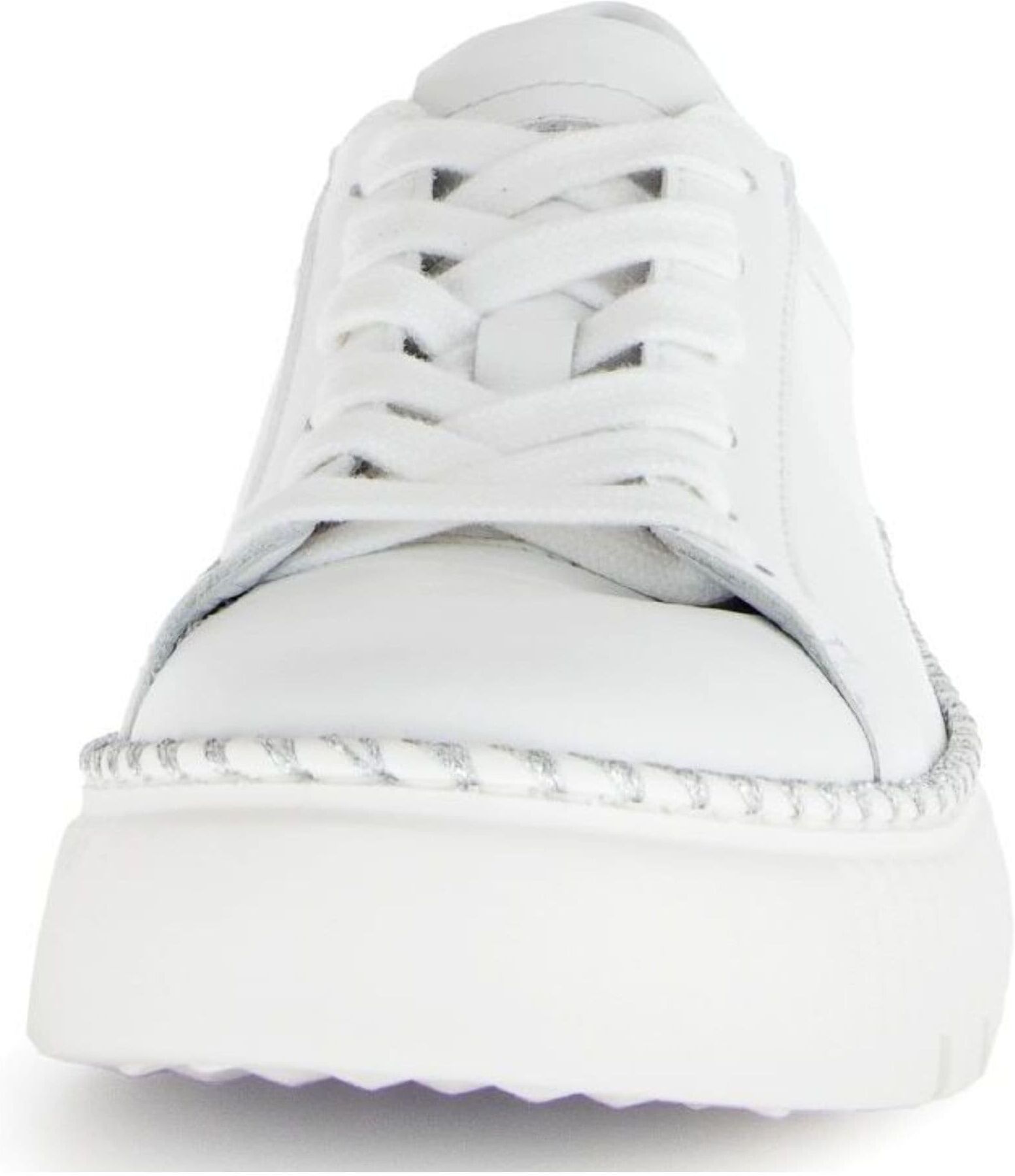 Sneaker GABOR "Gabor Sneaker Nappaleder", Damen, Gr. 38, weiß, Nappaleder, Schuhe Sneaker