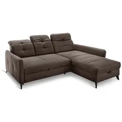 Ecksofa mit Funktion Loft Mikrofaser Braun Dunkelbraun