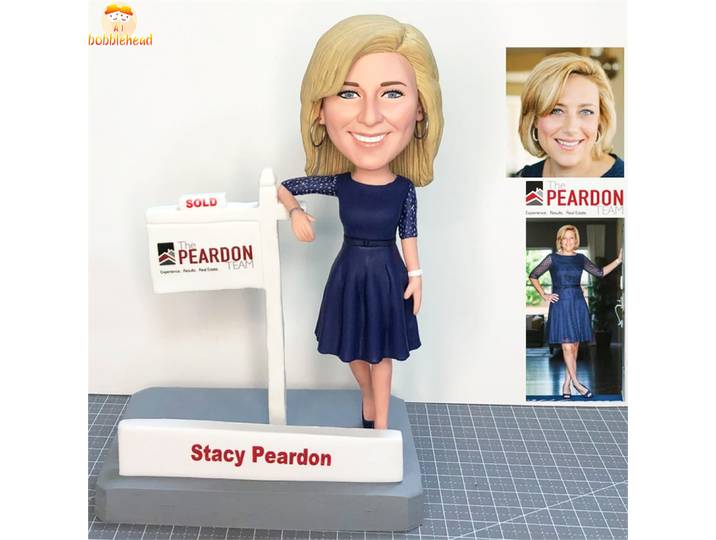 Porte-carte de visite Bobblehead personnalisé, porte-carte de visite personnalisé Bobblehead, cadeau d'affaires pour patron, entreprise unique