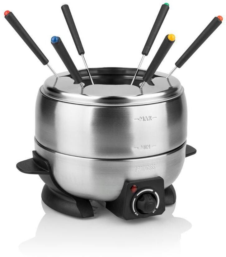 Elektro-Fondue "Princess", silber (silberfarben, schwarz), Fondues, Elektro-Fondue silberfarben, schwarz Einheitsgröße
