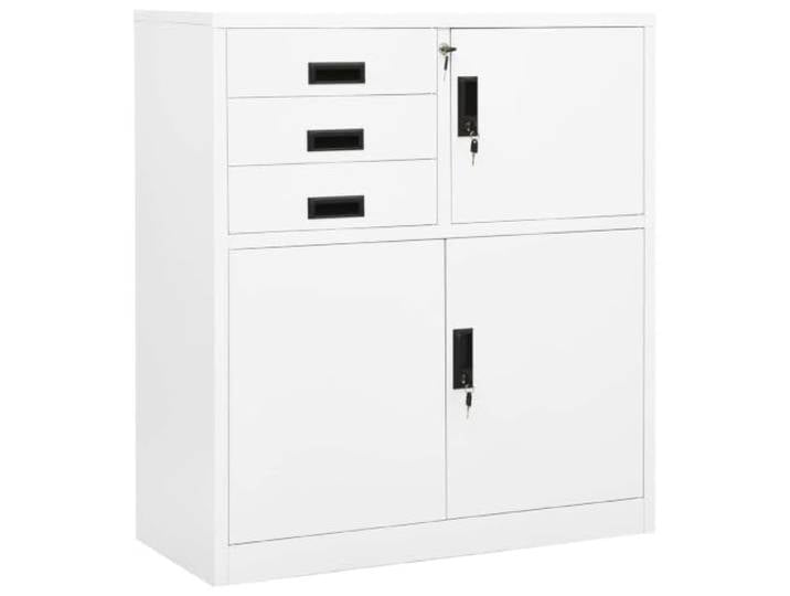 KGHFDVB Büroschrank Weiß 90x40x102 cm Stahl Schließfach, Verstellbarer Einlegeboden, Kugelgelagerte Schubladen, Langlebig