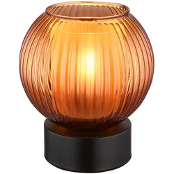 Tischlampe Nachttischlampe Tischleuchte schwarz Glas Schlafzimmerlampe bronze
