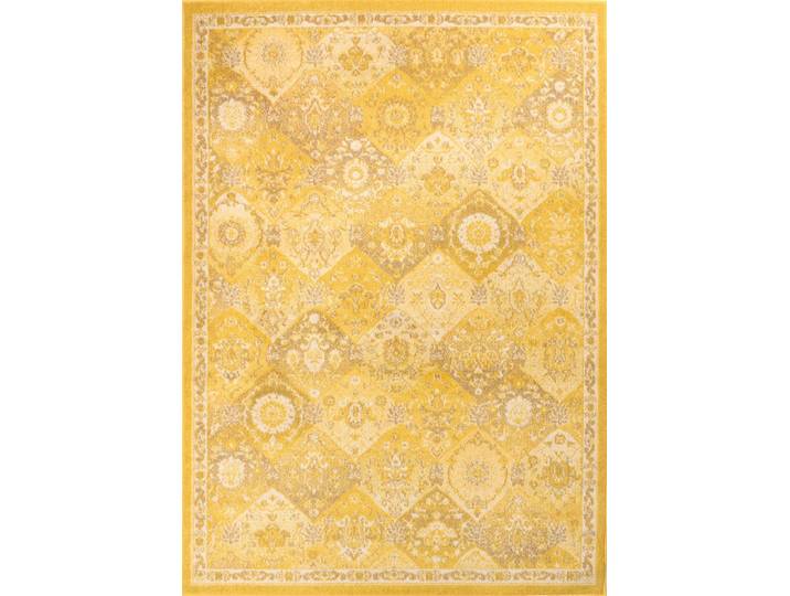 Tapis salon vintage - poils court et doux jaune 200x290