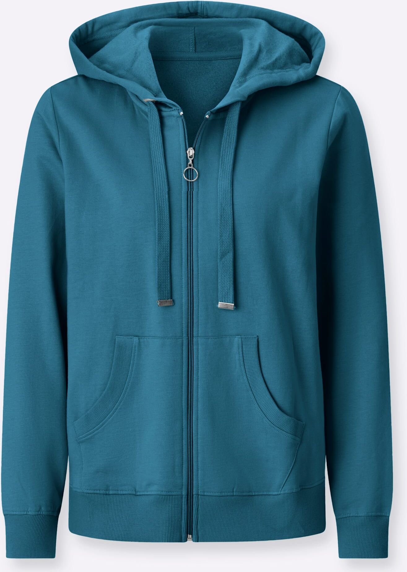 Shirtjacke CASUAL LOOKS "Sweatjacke", Damen, Gr. 54, topas, 100% Baumwolle, unifarben, Shirts Shirtjacke topas 54