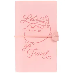 Pusheen – Leder-Reisenotizbuch B6 (rosa)
