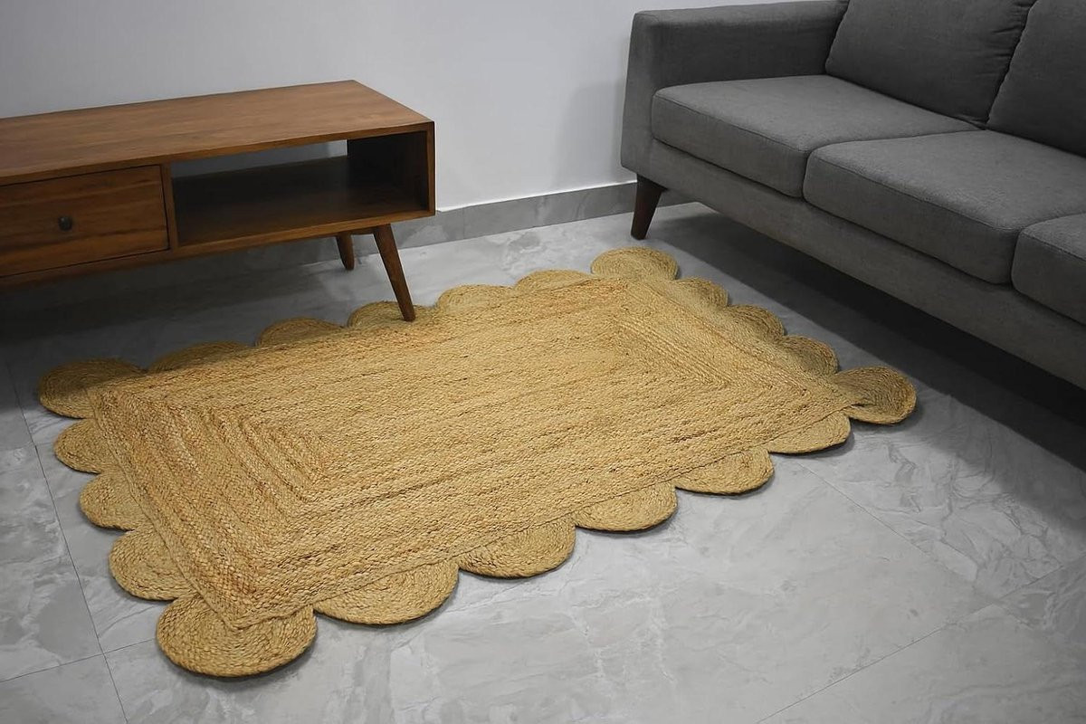 Handgeweven Jute Vloerkleed - Rechthoekig - Beige