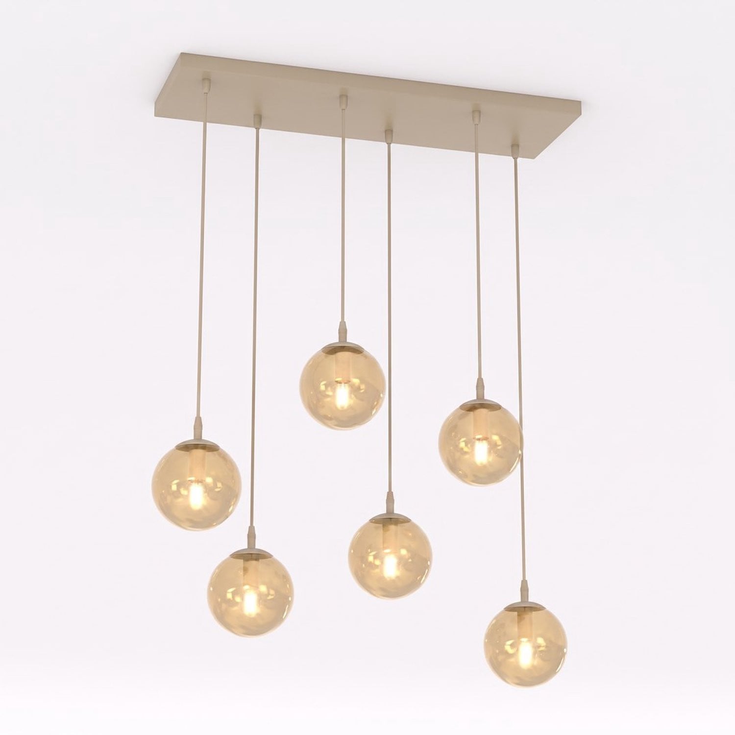 Emibig Cosmo 6 Mokka Amber plafondlamp voor volwassenen