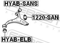 Febest Lagerung, Lenker Hyab-Sans Vorderachse Unten Für Hyundai