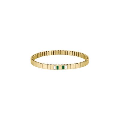Armband LACOSTE "COURTLINE", gelbgoldfarben, grün, kristallweiß, kristallweiß, Armbänder, Damen, Edelstahl, Armband, mit Glasstein - Emaille