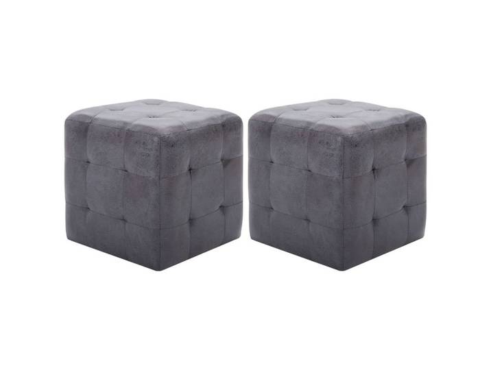 vidaXL Nachttisch NA Nachttische2er Set Grau 30x30x30 cm Wildleder-Optik