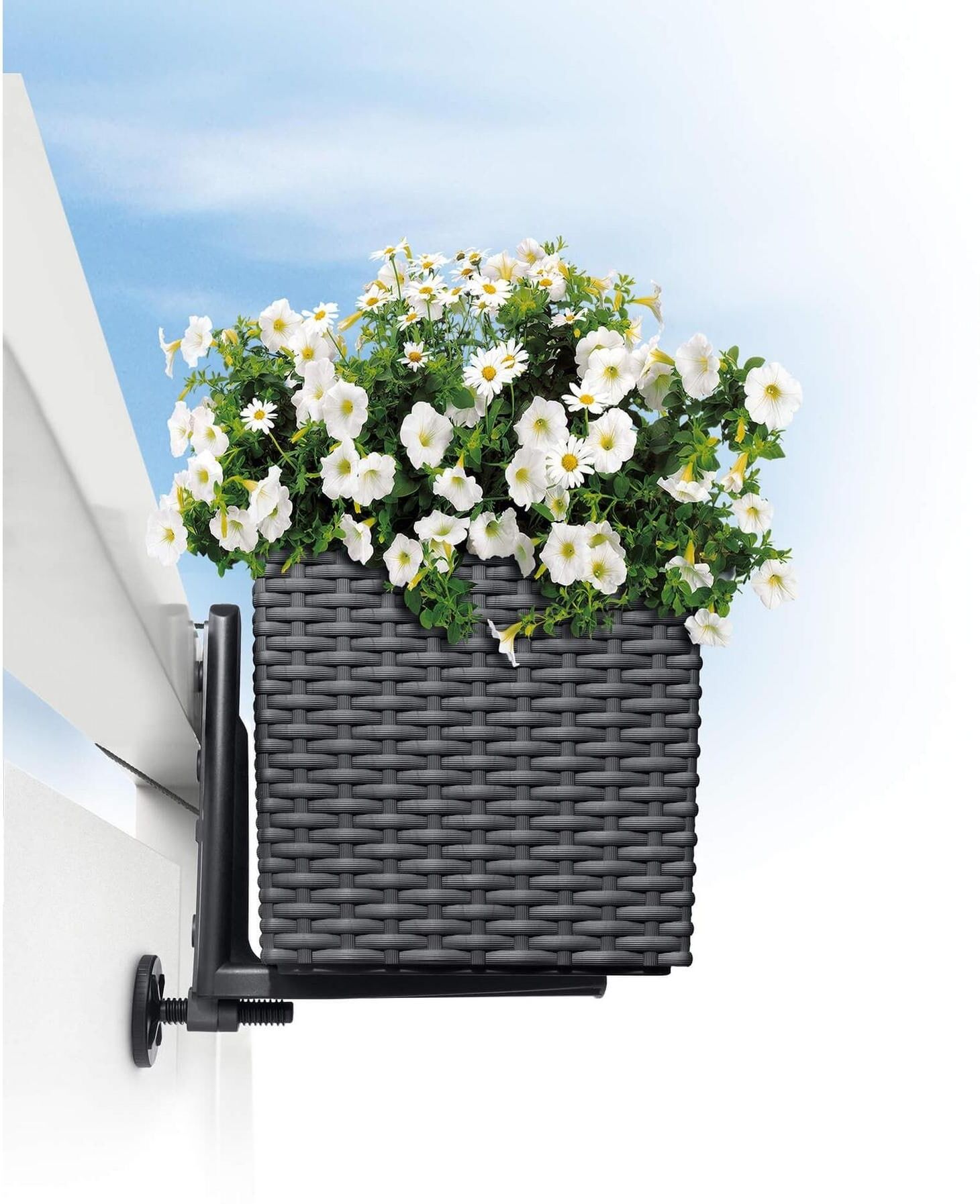 Blumenkastenhalter "Lechuza (1 Stück = 1 Paar)", weiss (bunt), B:4,5cm H:19cm T:18cm, Balkonkastenhalter, Blumenkastenhalter bunt Einheitsgröße
