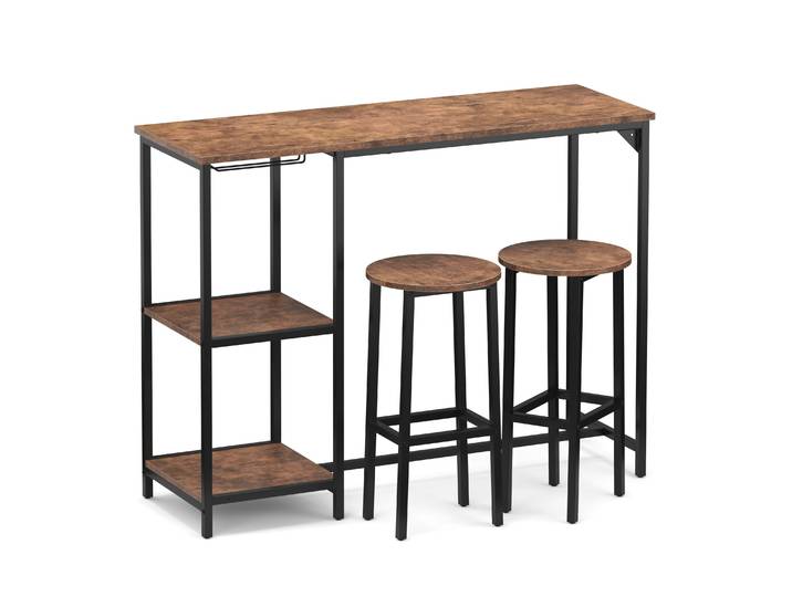 Bartisch mit Barhocker Set Vintage BONITA 120 x 40 x 91 cm