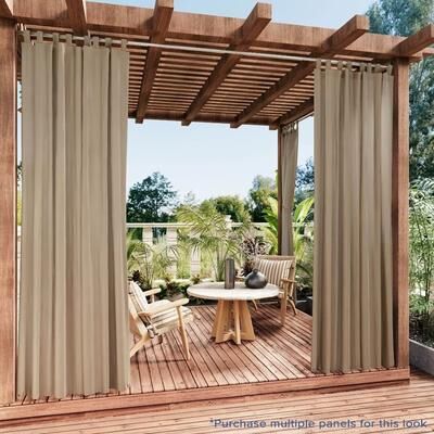 Awesome Home Outdoor Cabana Solid UV Protected Privacy Tab Top Panel