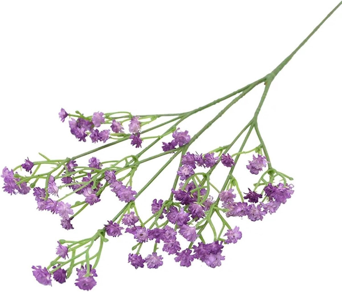 Kunstbloemen Boeket Gypsophila - Paars - 52 cm