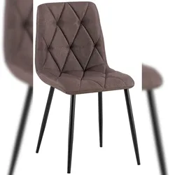 Décoshop26 - Esszimmerstuhl x1 Komfort und zeitlose Eleganz in braunem Samt und Metall 10_0007152