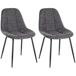 CLP 2er Set Stuhl Tom Stoff   Farbe: hellgrau, Material: Stoff