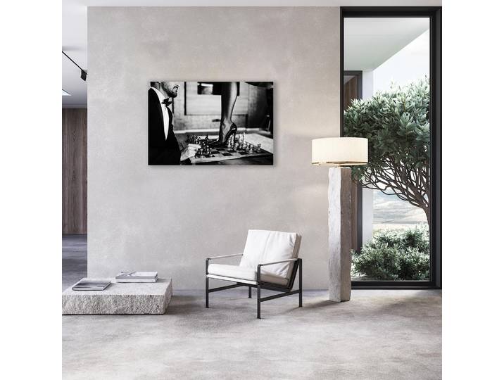 Alu-Dibond-Druck QUEENCE Frau in High Heels auf dem Tisch , farbe bild(er): grau, B:150cm H:100cm, Alu Dibond, Bilder, Alu-Dibond-Druck, Erotische Fotokunst in Galeriequalität inkl. Aufhängesystem