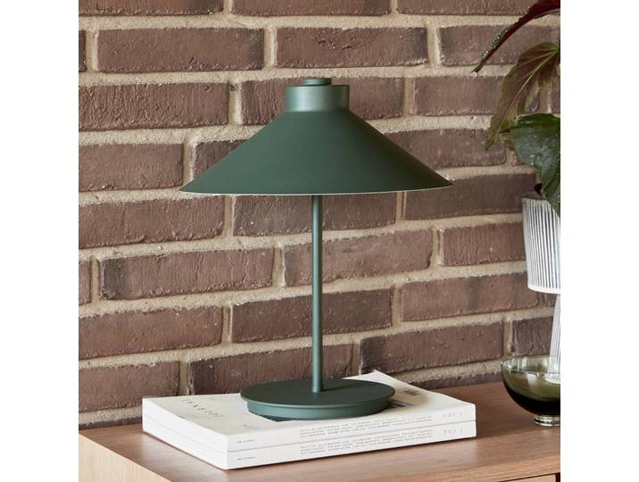 Hübsch Designer Tischlampe Shape, grün, für Wohn- / Esszimmer, Metall, Design
