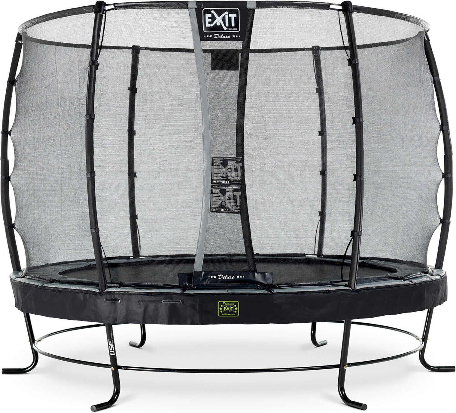 EXIT Elegant Premium Trampolin ø305cm, mit Sicherheitsnetz, Rund, Schwarz