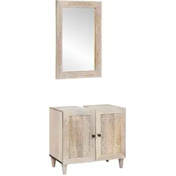 vidaXL Badezimmermöbel Set Wandmontiert 2 pcs Weiß 62 x 33 x 58 cm