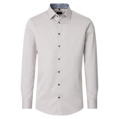 Businesshemd VENTI "VENTI Businesshemd Langarm uni", Herren, Gr. 40, Normalgrößen, beige, 100% Baumwolle, unifarben, schmal, Hemden
