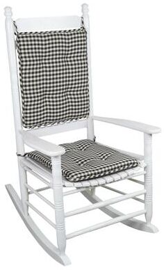 Klear Vu Non-Slip Gripper Gingham Rocking Chair Cushion Set
