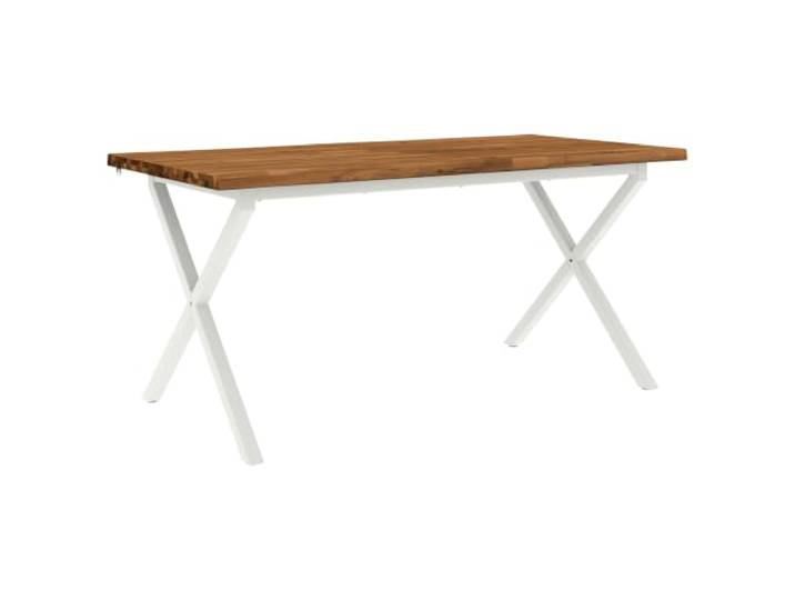 vidaXL Live Edge Esstisch 160 x 80 x 75 cm Massivholz Akazie Natur Elegant und funktional für zeitgenössische Räume. Verzinkte Stahlbeine sorgen für Stabilität