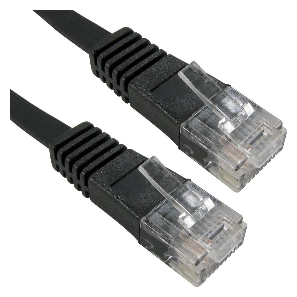 Cables Direct CDL 15m Cat5e Flat Cable - Black (CAT5e, 15 m) (RJFLAT-15K)