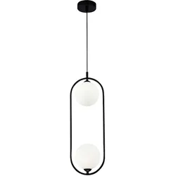 Pendelleuchte Ring Schwarz/Weiß max. 25 Watt