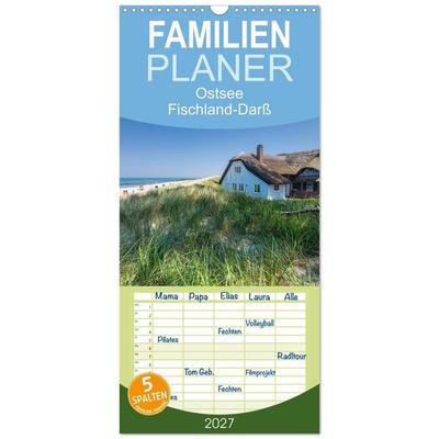 Familienplaner 2027 - Ostsee, Fischland-Darß mit 5 Spalten (Wandkalender, 21 x 45 cm) CALVENDO