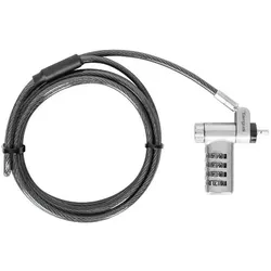 Targus DEFCON Ultimate Universal Serialized Combination Lock, Notebook Security, Schwarz, Silber