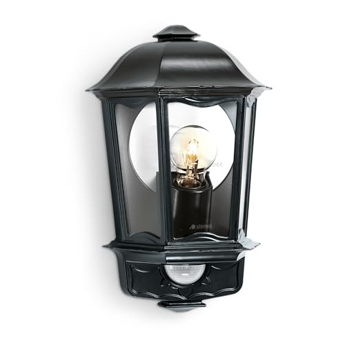Steinel Klassieke Wandlamp L 190 S met Bewegingssensor en Schemersensor, Zwart