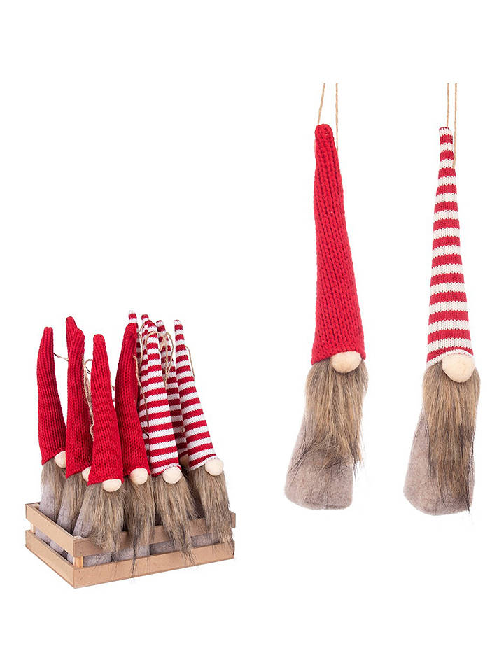 Bizzotto Christbaumornamente "Toby" in Rot/ Hellbraun - (L)15 cm (Überraschung) - onesize