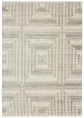 Style Haven Boulevard Power-Loom Recycled P.E.T. Geometric Beige/Ivory Rug