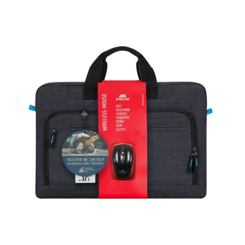 Rivacase 8058 Regent Tasche 17.3 schwarz + kabellose Maus