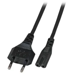 EFB EK502.5V2 Netzleitung Euro-C7 180°, schwarz, 5 m, 2 x 0.75 mm2 EK5025V2