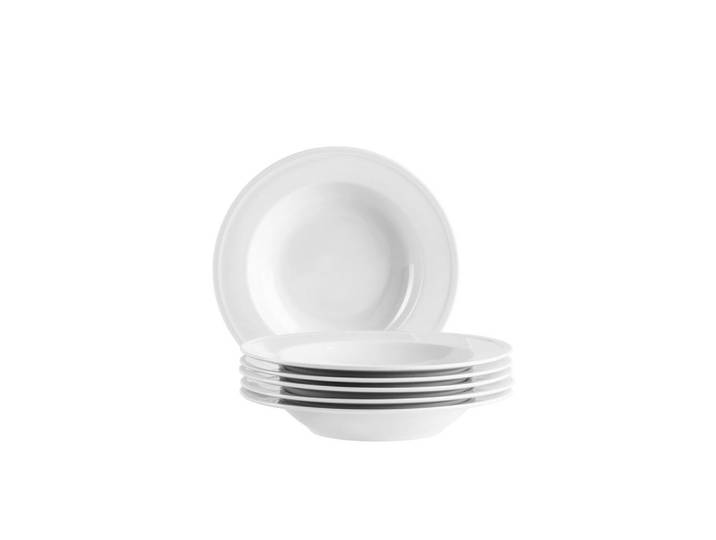 Mäser Tellerset Arlona, Weiß, Keramik, 6-teilig, rund, Geschirr, Teller, Teller-Sets