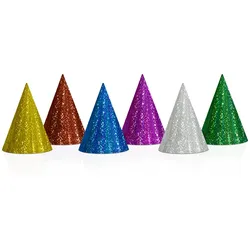 Partyhütchen, bunt, holographisch, 20 St., 16 cm