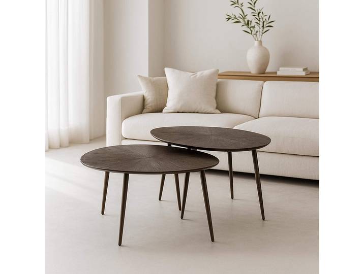 Table basse en métal couleur bronze (lot de 2) - Nesso