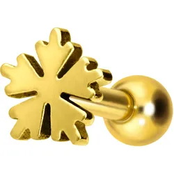 Titan Ohrpiercing mit Innengewinde SCHNEEFLOCKE
