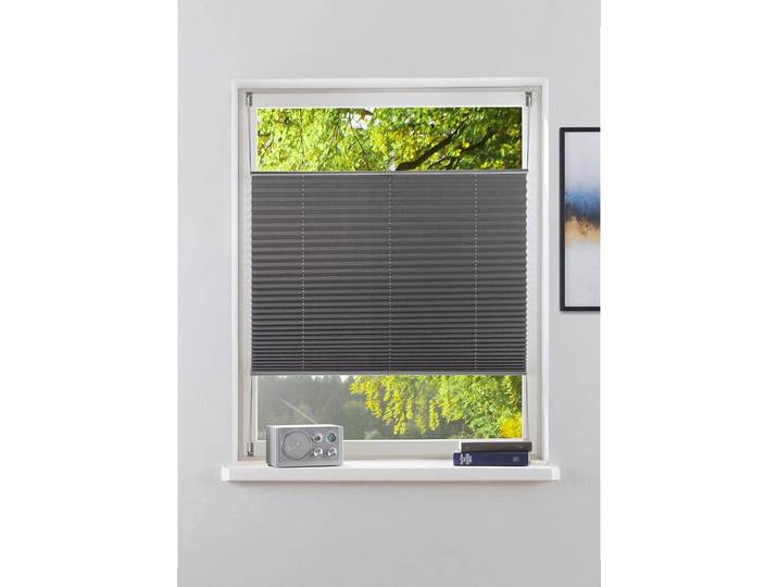 Plissee GOODPRODUCT LAHOLM UNI , grau, B:70cm H:210cm, Obermaterial: 100% Polyester, Plissees, Plissee, Fixmass, Klemmträger in Unifarben passend zum Plissee -NEUHEIT