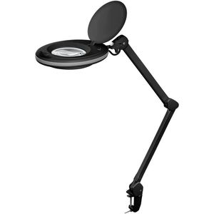 Goobay Lupenleuchte 65575 SMD, 127 mm Glaslinse, LED, 1,75x Vergrößerung (3 Dioptrien), schwarz, mit Tischklemme