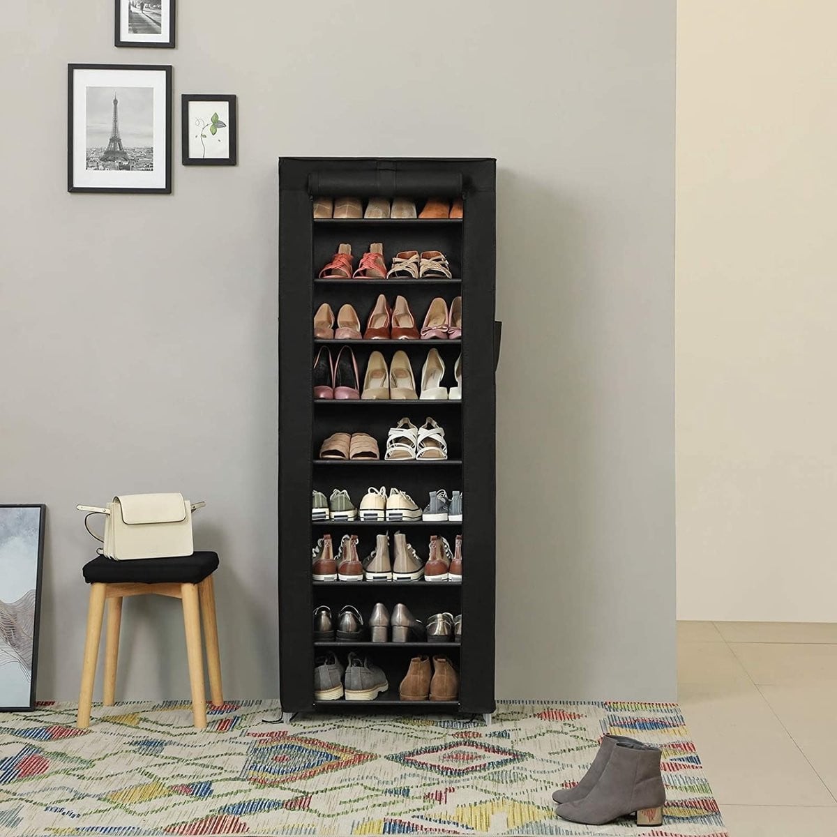 Parya Home Schoenenrek met 10 Etages - Zwart